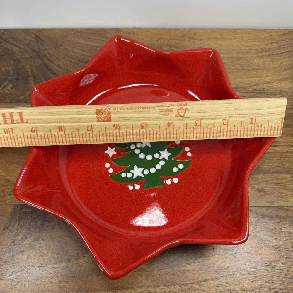 Waechtersbach VTG West Germany Star Serving Bowl Christmas Tree Red Vintage